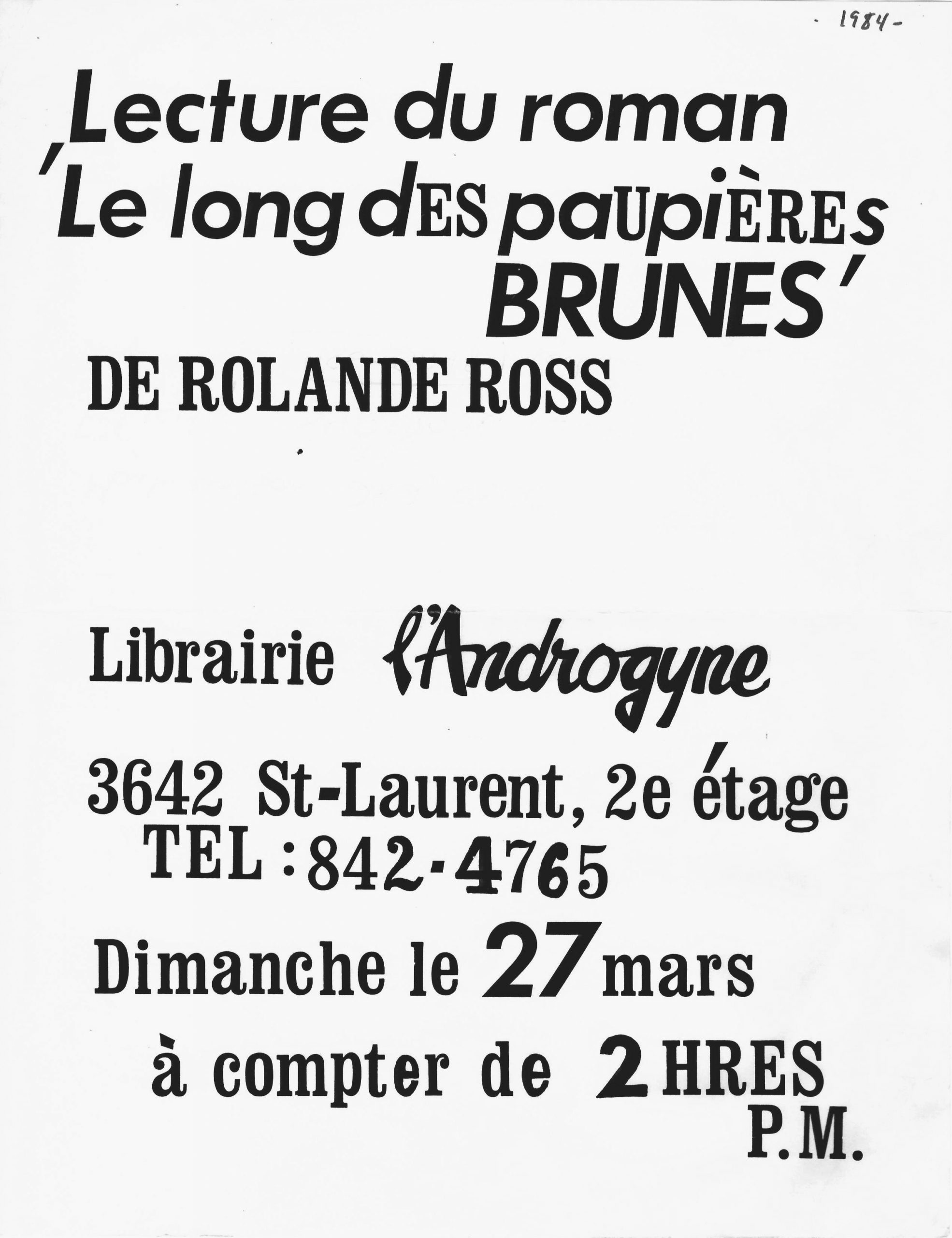 Lecture du roman Le long des paupières brunes